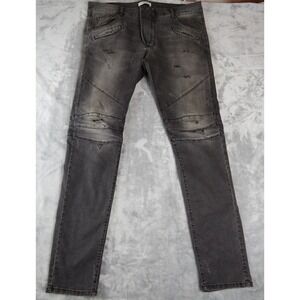 Pierre Balmain Jeans Mens 40 Black Distressed Biker Slim Fit Made In Italy Denim